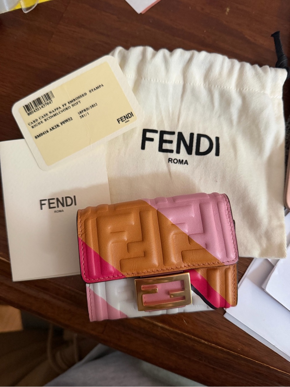 Fendi accordion card wallet